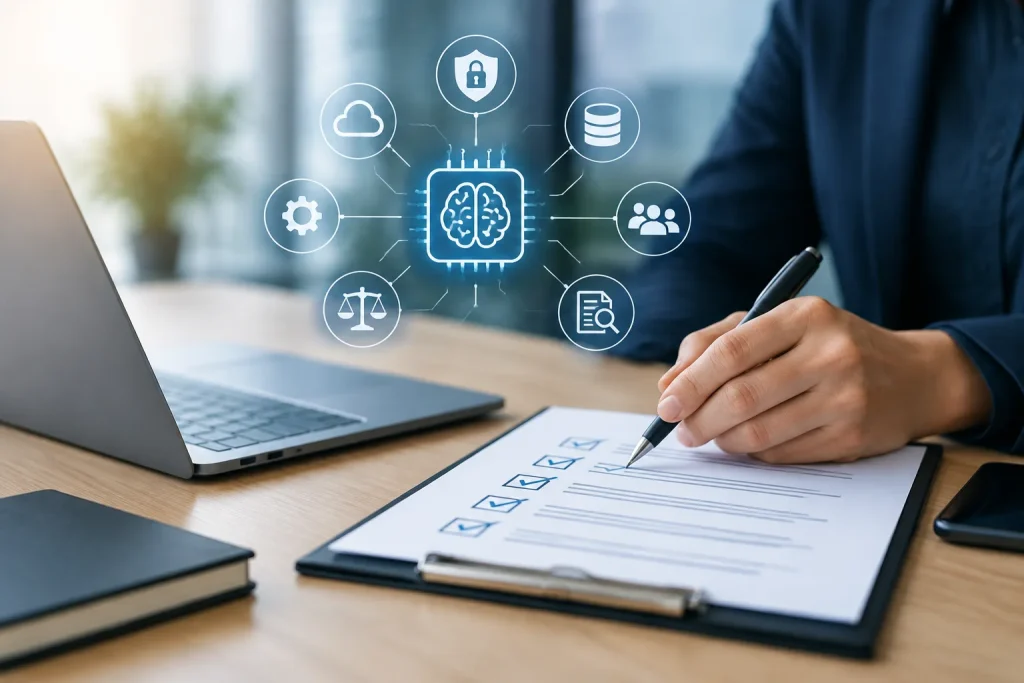 AI vendor security assessment checklist with questions and evidence review