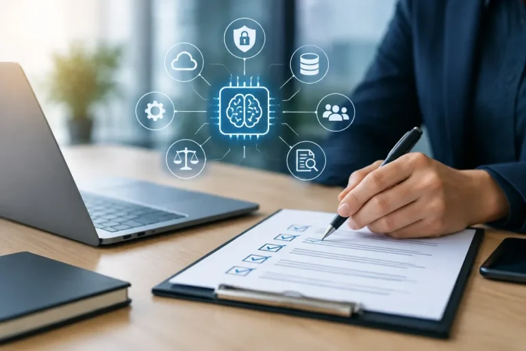 AI vendor security assessment checklist with questions, evidence, and risk scoring