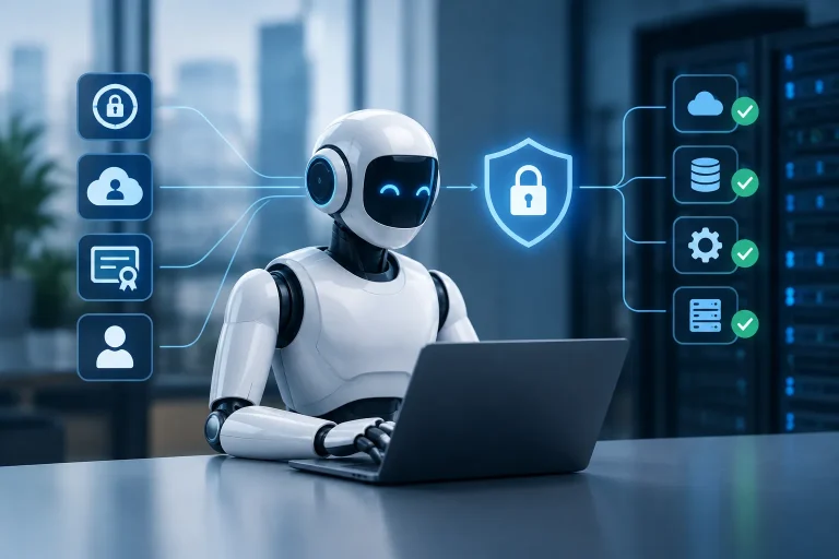 Secure authentication flow for an autonomous AI agent