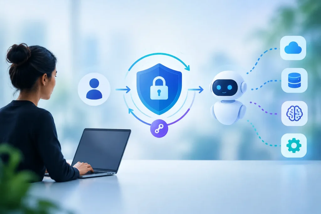OAuth security controls for an AI application and connected APIs