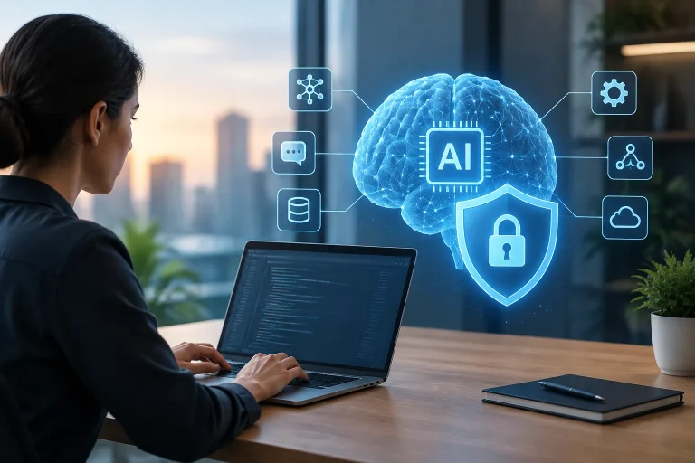 Security professional testing an AI application for vulnerabilities